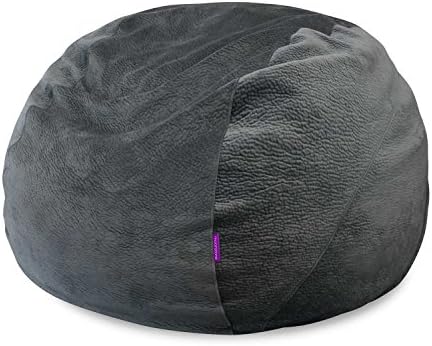 Moonstone Luxury Memory Foam Bean Bag Chair, 4-Foot Lounge Chair, Grey
