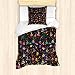 ABAKUHAUS Espacio Ensemble de Housse de Couette, Los Planetas alienígenas y ovnis, Decorativo Piezas con Funda de Almohada, 135 cm x 200 cm - 80 x 80 cm, Multicolor