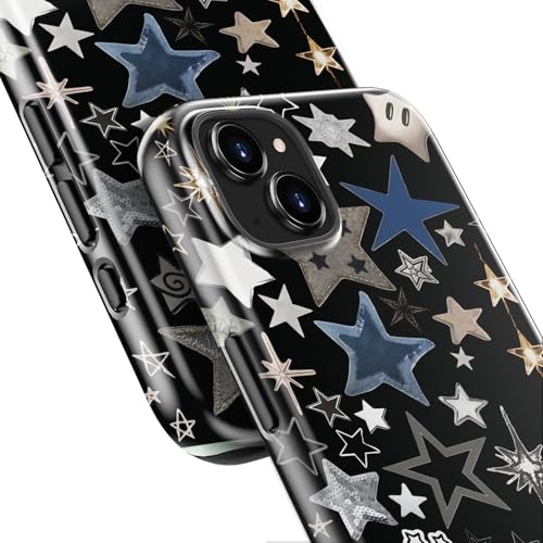 Goodon for iPhone 13 Mini Case - Wireless Charging - Dual-Layer Hard Shell & Silicone Cover - Protective Phone Case with Cute Wildflower Designs for Women - Starlight Fantasy - image 6