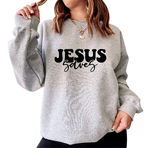 Jesus Saves Sweatshirt, Christian Sweat, Religious Christian Apparel Sand3