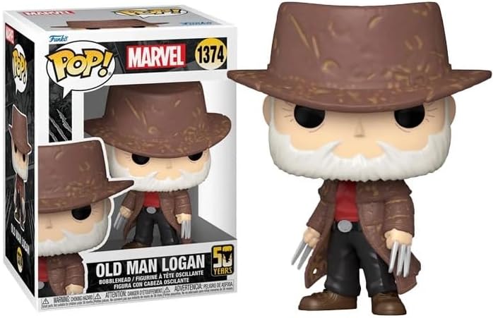 Funko Pop Wolverine 50th Anniversary + Protector: Pop! Marvel Comics Vinyl Figure (Gift Set Bundled with ToyBop Brand Box Protector Collector Case) (Old Man Logan with Hat)