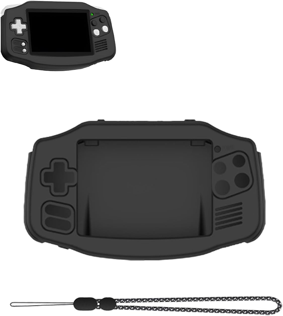 Case for RG34XX Retro Handheld Game Console, Sillence Material,Shock-Absorbing and Anti Drop Protection Soft Shell,with Lanyard，Black.