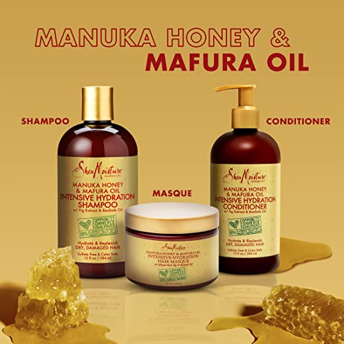 Sheamoisture Hydrate And Replenish Shampoo, Conditioner And Hair Masque For Curly Hair Manuka Honey And Marfura Oil Deep Conditioning Hair Treatment To Hydrate And Replenish Hair 3 Count #TOP2