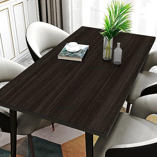 Nappe de cuisine imperméable et anti-tache effet bois pour table rectangulaire
