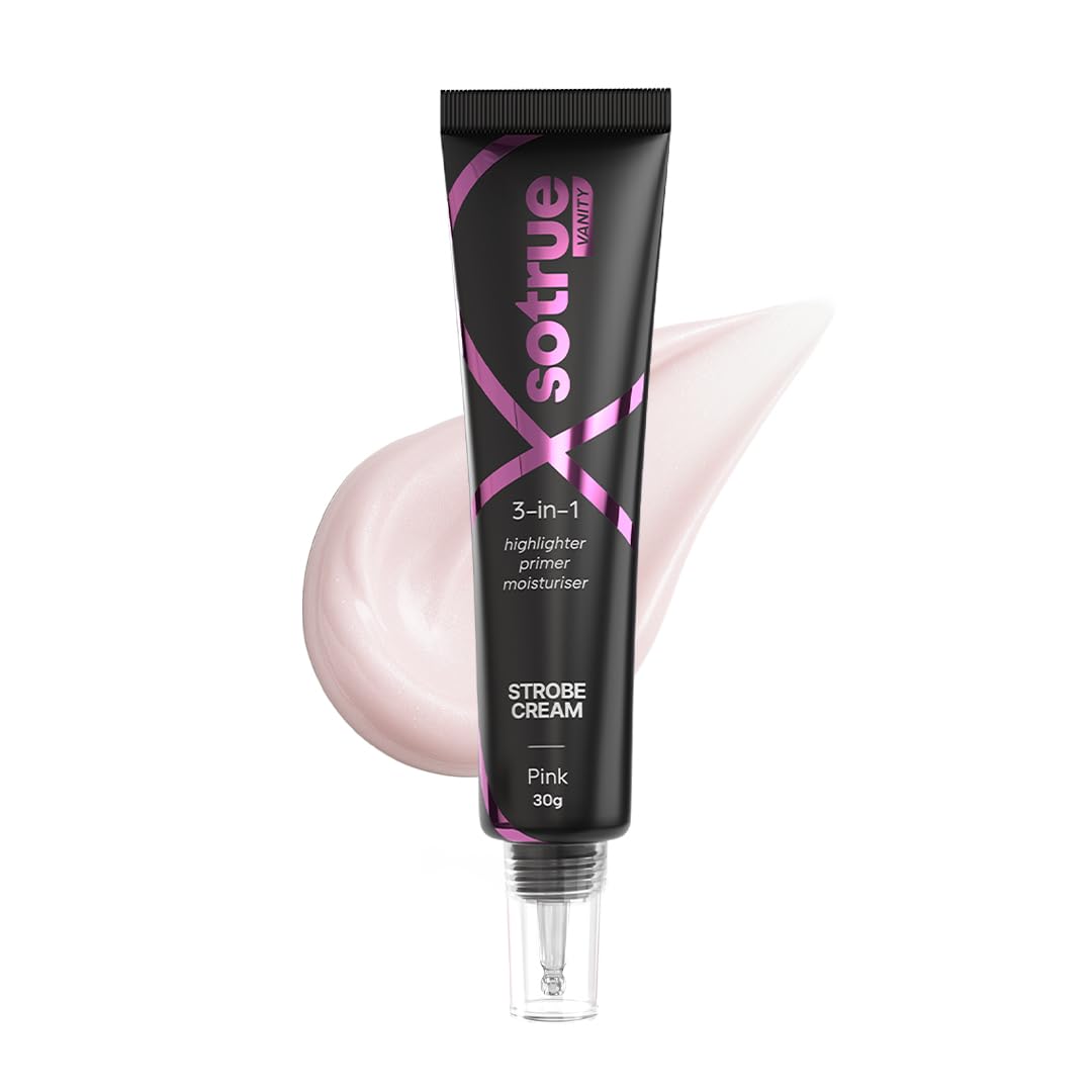 Sotrue Strobe Cream Pink for Face Radiance, Multipurpose Strobe Cream, Dewy Glazed Instant Glow, Highlighter For Face, Boosts Hydration, For All Skin Types, 30g,-picture-45