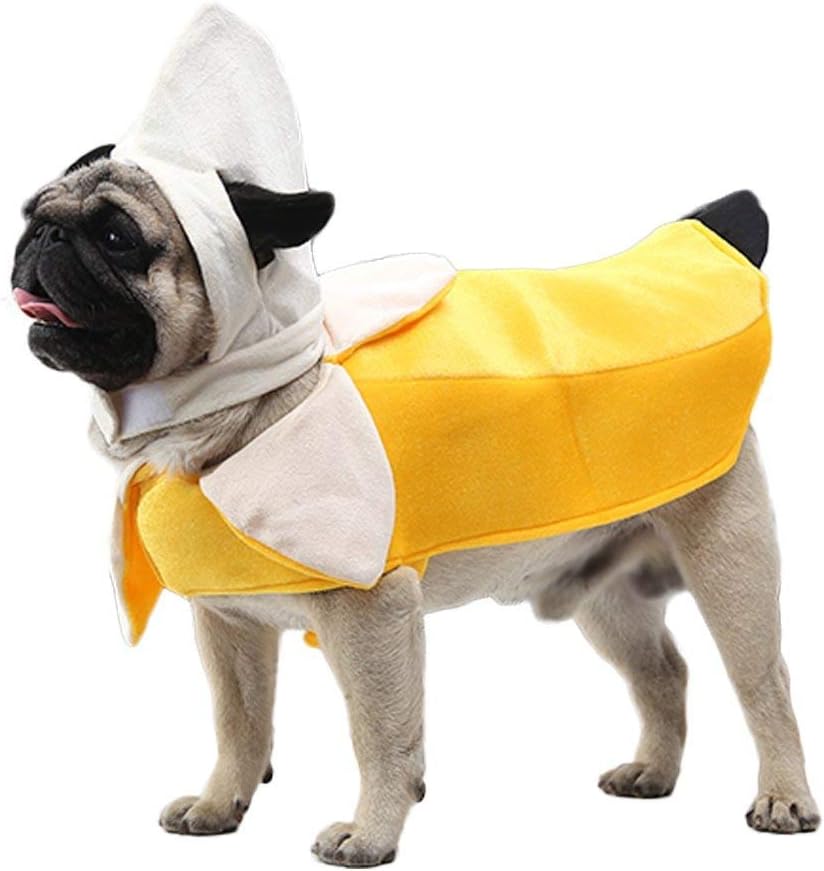 Youbedo Banana Dog Costume - Funny Pet Costume Apparel Banana Cosplay Suit Halloween Christmas Clothes for Cats Puppy Dogs