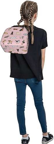 Miniatura 60 de Fiokroo Bolsa de almuerzo aislada con patas y huesos de perro, huellas de animales, reutilizable, impermeable, bolsa de almuerzo para escuela, Patas