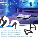 4Pcs for PS5 Slim Stand Console for PS5 Slim Horizontal Stand Bracket Holder Flat Base Compatible with Sony PlayStation 5 Slim Disc Edition Accessories (Black and Transparent) - Image 5