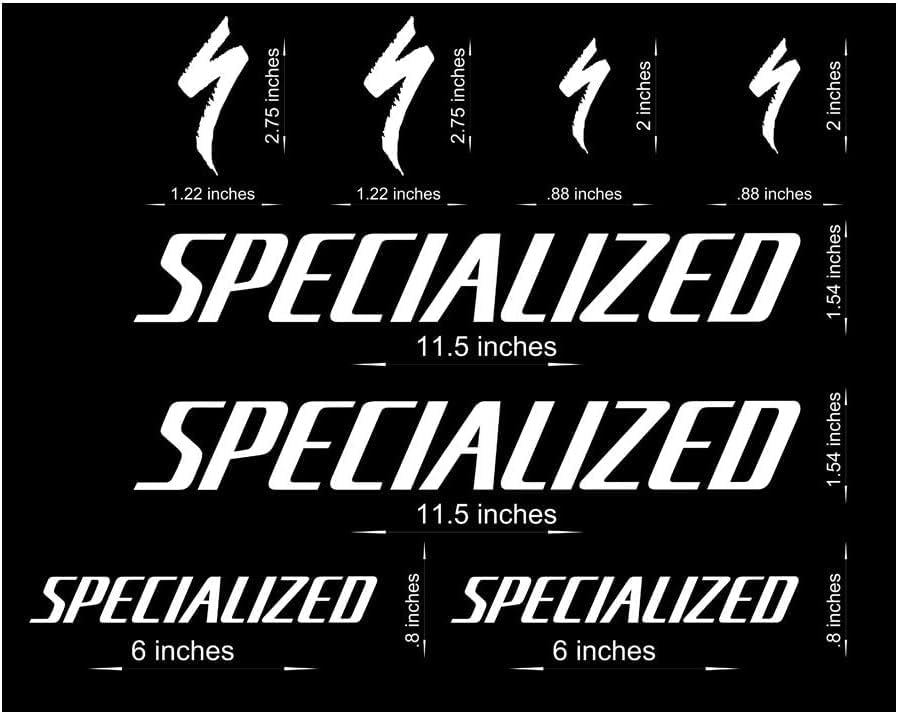 Specialized Road, Mountain, Downhill Bike Sticker/Decal Laptop, Helmet, Bicycle, car (White) (di-Cut Decal Stickers)