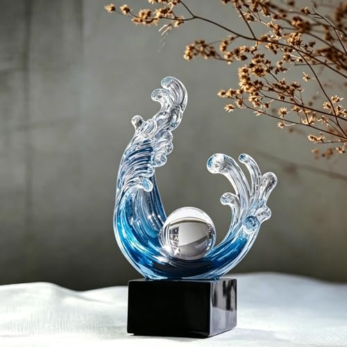 Estatua de Arte Abstracto Azul AWNR Decorativa miniatura 5