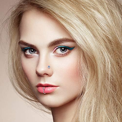 Chinco 32 Pieces CShaped Nose Ring LShaped Hoop Tragus