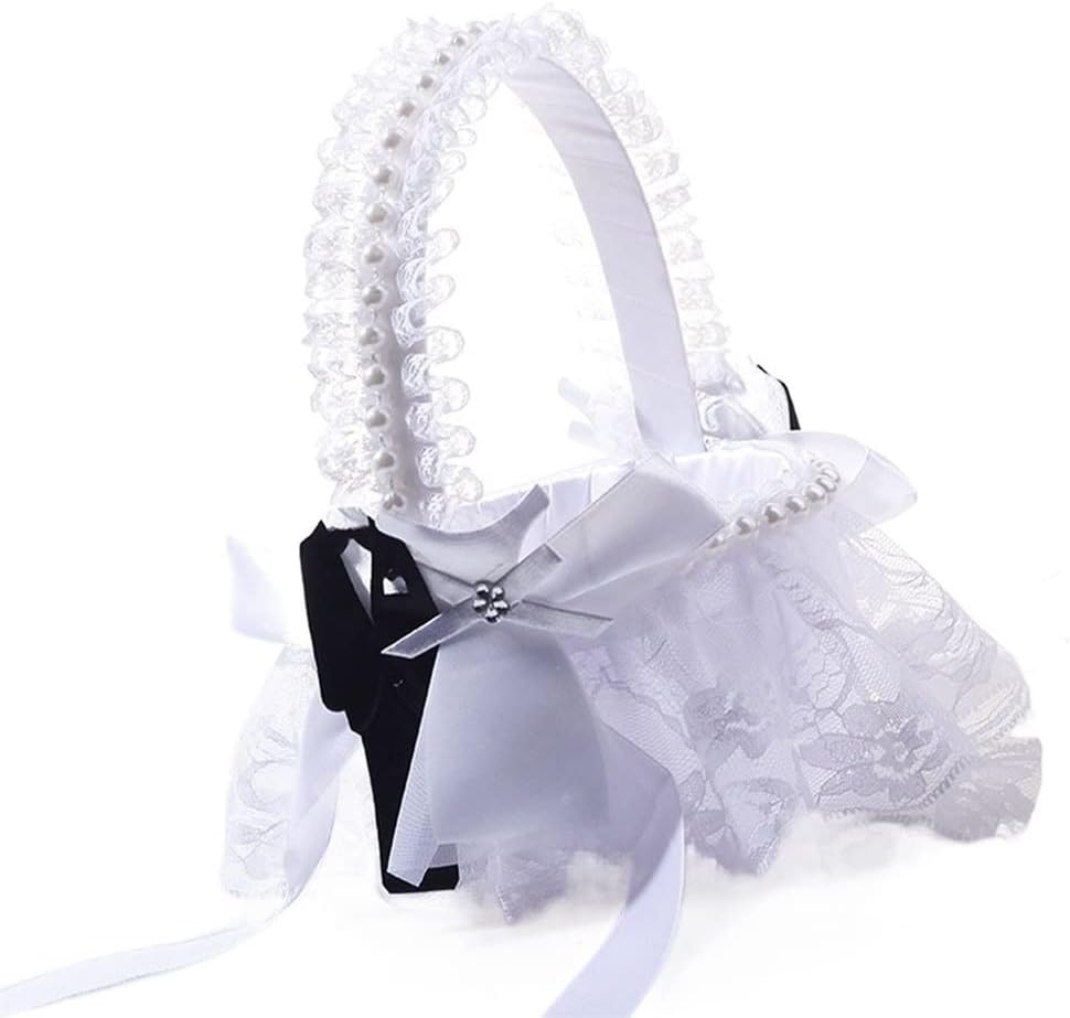 White Wedding Flower Girl Basket Sweet Symbol Party Supplies Bridal Accessories Favors