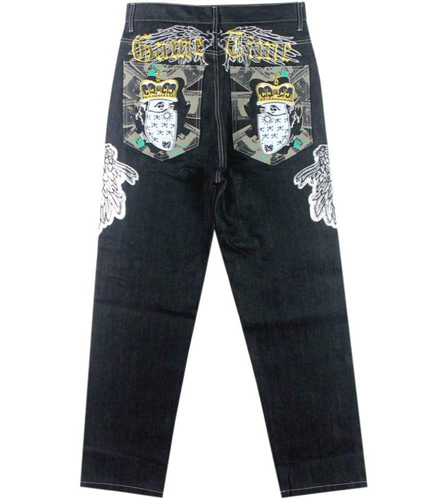 Onsoyours Vaqueros Holgados Estilo Hip Hop Grafiti De época Pantalones Estampados Bordados Hip Hop Street Dance Pantalones