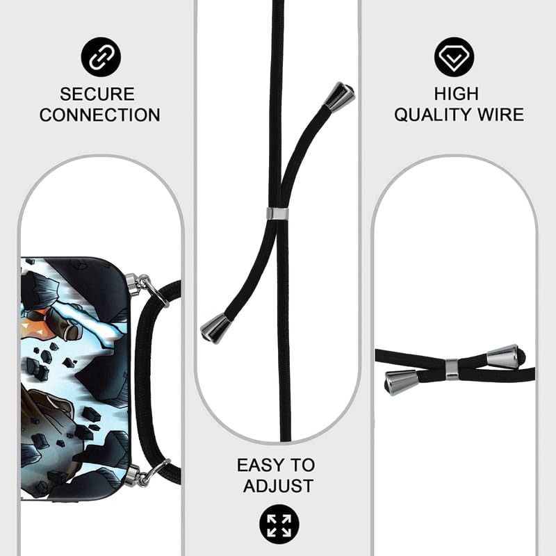 LunarDrift Cover Con Cordino Per Xiaomi Mi 11 Lite – Custodia TPU Antiurto Demon Slayer Nezuko, Design Anime Kimetsu No Yaiba