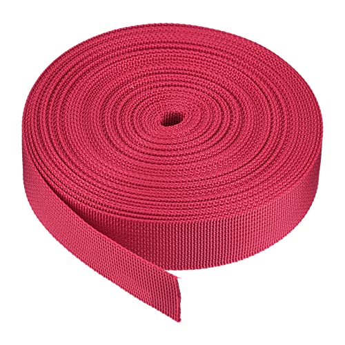 Image of MECCANIXITY Flat Nylon Webbing Strap 1 Inch 10 Yards Red for Backpack, Luggage-rack