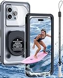 WIFORT Waterproof Phone Case with Lanyard, Underwater Phone Cases for Snorkeling/Diving/Swimming/Filming, IP68 Water Proof Touchscreen Case for All Cell Phones: iPhone/Samsung/Moto/Pixel - Black