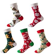 SEAUR Weihnachtssocken Herren Damen Weihnachten Kniestrümpfe Mädchen Streifen Lustig Muster Chris...