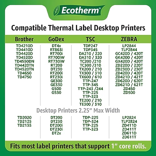 1" x 3" Thermal Labels | 6 Rolls | 5040 Labels | fits Zebra, Godex, Arkscan, iDPRT, Offnova Thermal Label Printers and More | Blank White Adhesive Stickers by Ecotherm by Ecotherm - Image 5