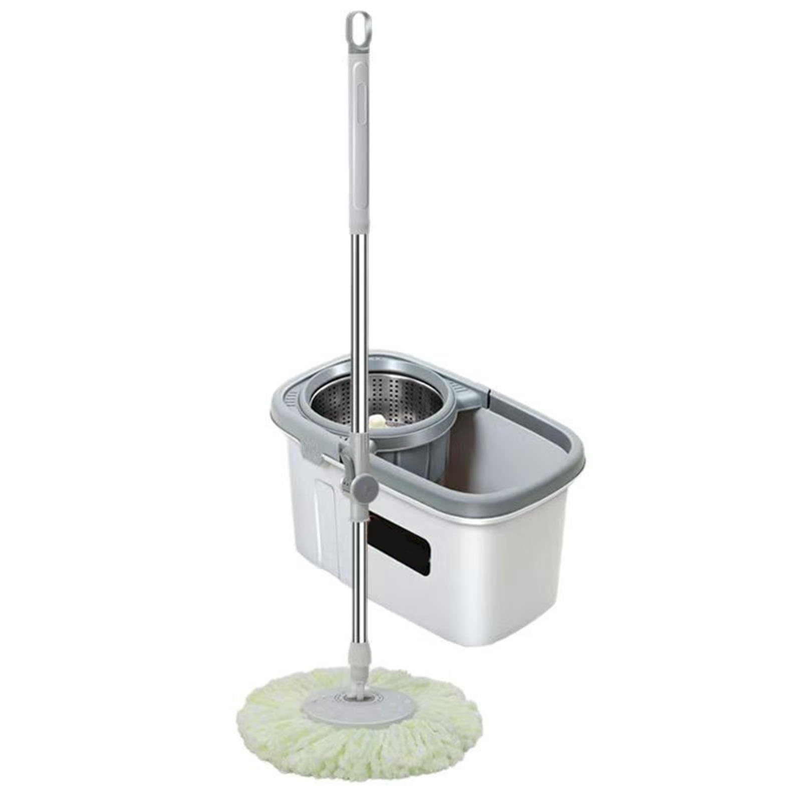 Sistema de limpieza Trapeador giratorio, trapeador y cubo con juego | Fregona giratoria pequeña, cantidades para limpieza de pisos, agua limpia y sucia separada, rotación de 360°