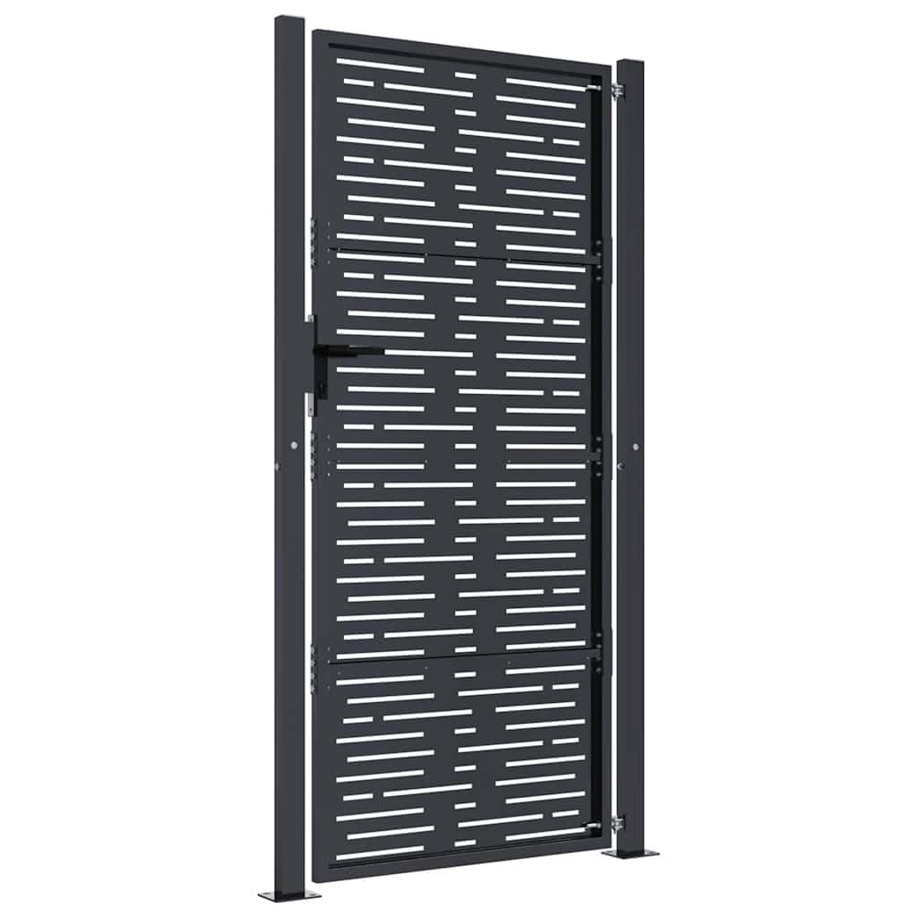 Portal Jardín Acero Antracita 100x175 cm Galvanizado Bloqueable