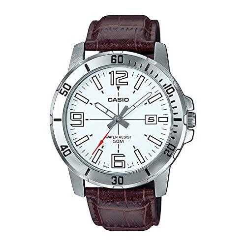 Casio MTP-VD01L-7BV Men's Enticer Stainless Steel White Dial Casual Analog Sporty Watch