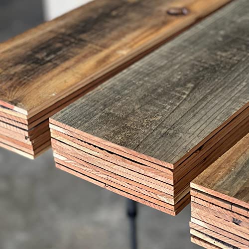 Rockin Wood Extra Wide Real Wood Nail Up Application Rustic Reclaimed Naturally Weathered Barn Wood Accent Wall Paneling Board Planks for Home Walls 26 Square feet