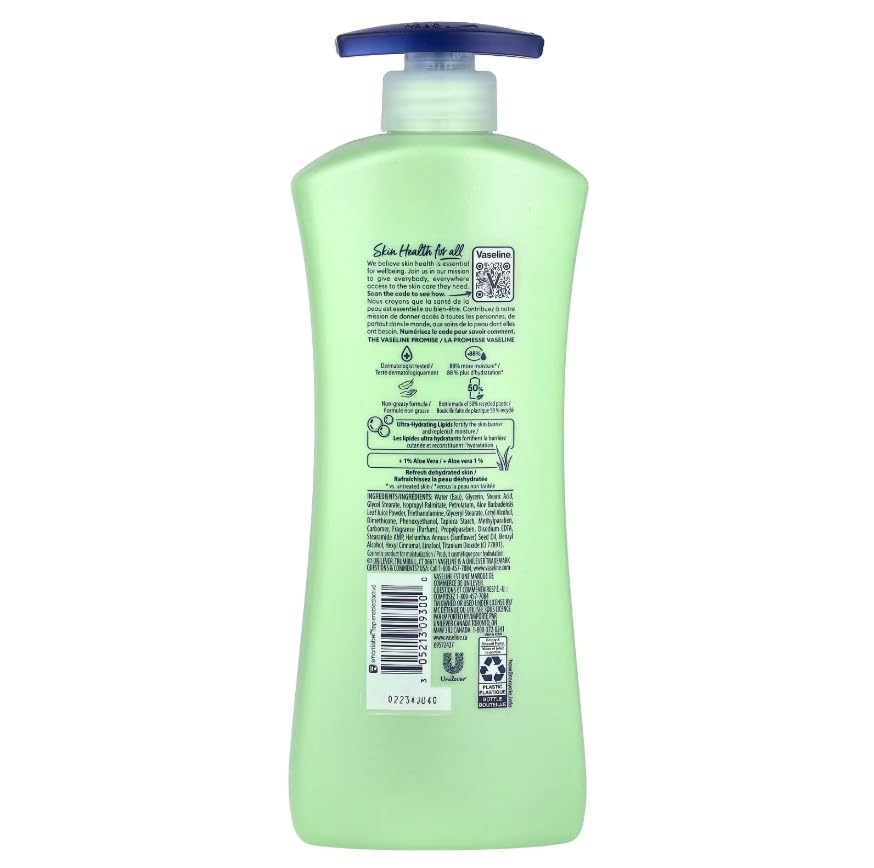 Vaseline Intensive Care Body Lotion, Aloe Soothe, 20.3 oz