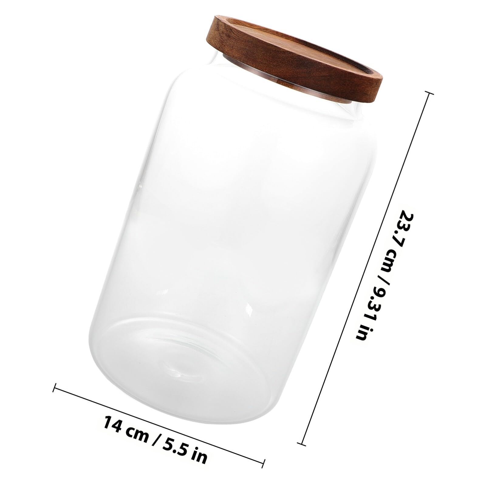 COLLBATH Glas Vorratsglas 2,8l Glasbehälter mit Holzdeckel Luftdicht Versiegelt Küchenaufbewahrung für Getreide Tee Müsli