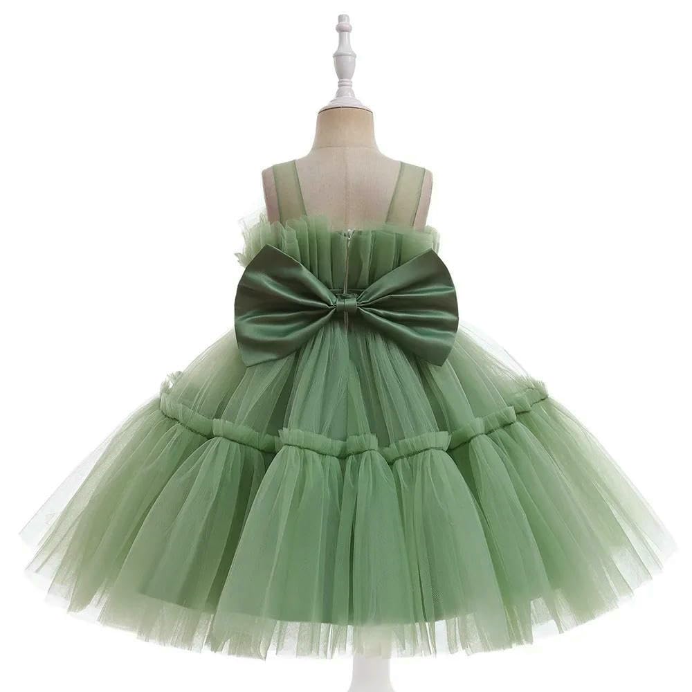 SYJYM Vestido de Fiesta con Volantes para niñas pequeñas, Elegante y Esponjoso, de Noche, de Princesa, para cumpleaños, para niñas, Boda, Disfraz Infantil