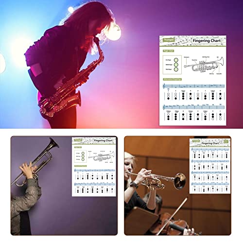 Loandicy Trompet akkoord Grafiek | Grafiek Voor Trompet - Draagbare Referentie Voor Beginners Volwassen Of Kid Klarinet Akkoord Sheet Trompet Praktijk Grafiek - Image 6