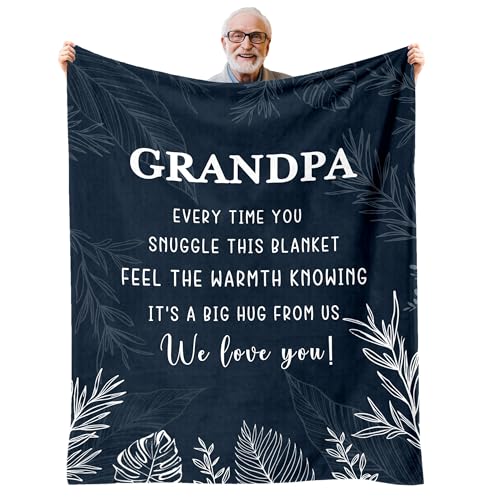 AJIIUSV Grandpa Blanket Birthday Gifts for Grandpas for Fathers Day Grandpa Gifts for Christmas & Thanksgiving - 50x60
