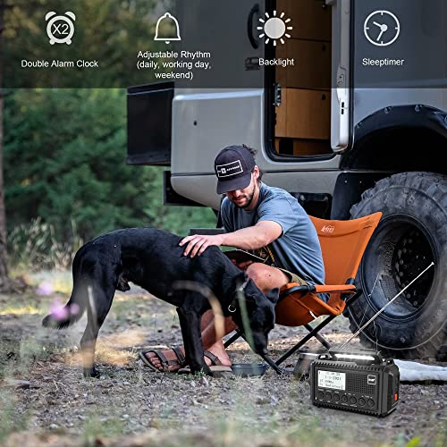 DAB/DAB+/UKW Digitalradio mit Eingebaute 5000mAh Akku Solar Radio Notfallradio mit USB Handyladefunktion Camping Radio… - Image 6