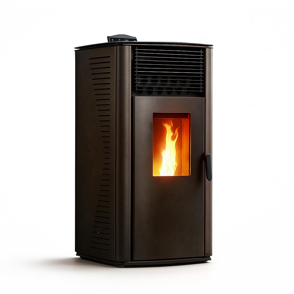 Anita Sannover - Forno a pellet ad aria, 12 kW, colore: Nero