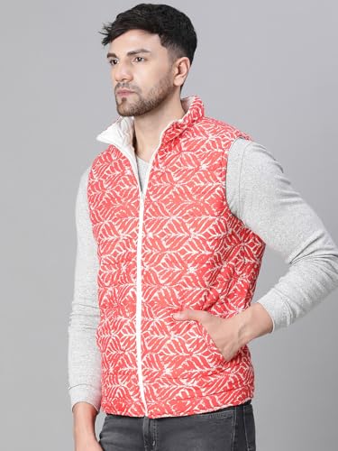 Image of oxolloxo Men's Aztec Print Zip Lined Sleeveless Reversible Quilted Jacket