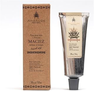 Hidratante de mãos MACIEZ feito com Babosa (Aloe Vera) orgânica e Pracaxi, 100% Natural, vegano, certificado. 30 g