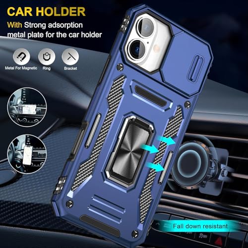 Image of Luxe Back Cover for Compatibe for Apple iPhone 16 | D10 Tough Armor Case | Sliding Camera Shield | 360 Protection | Kickstand Ring Holder | Military-Grade Bumper Case