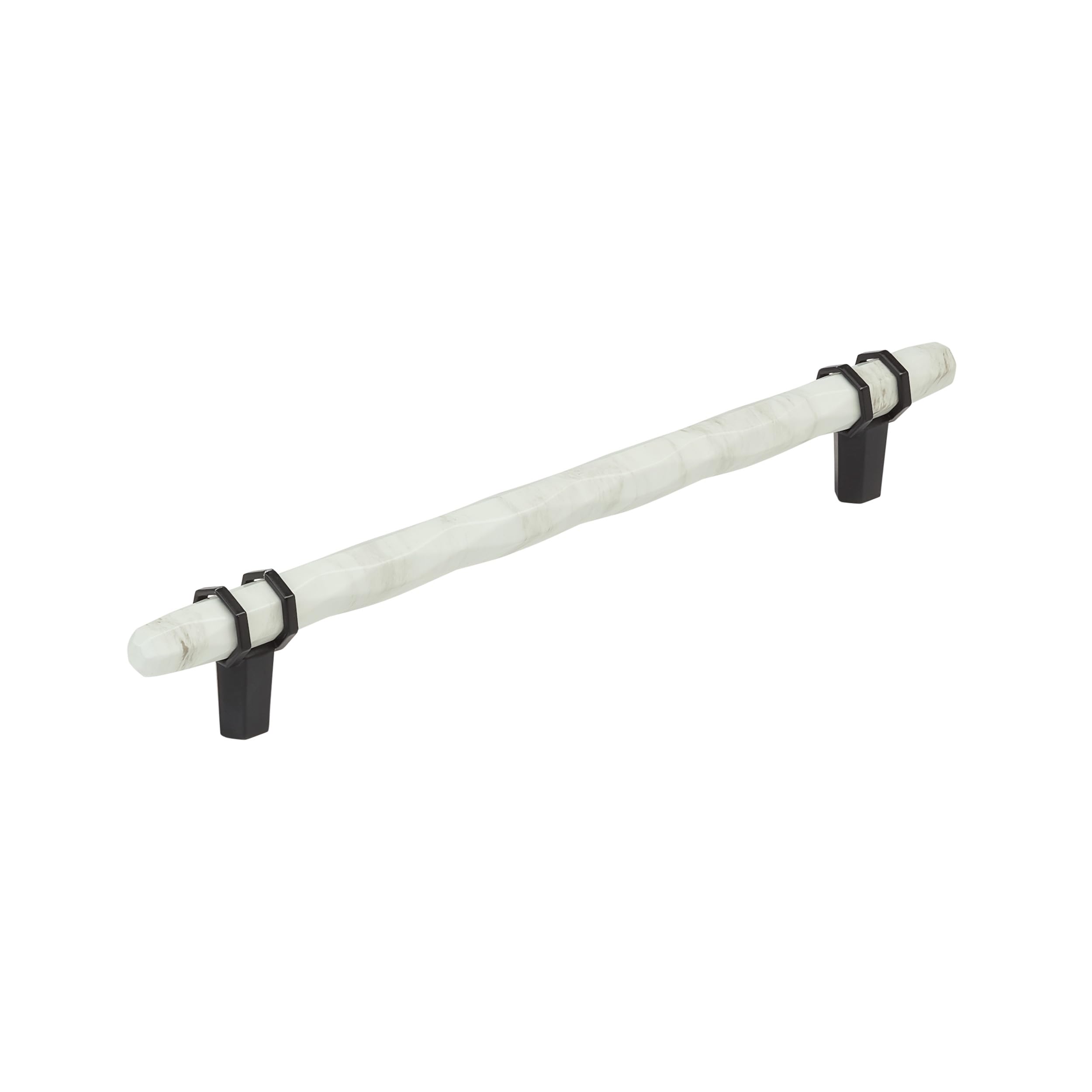 Amerock 8" Carrione Marble White/Black Bronze Drawer Pull