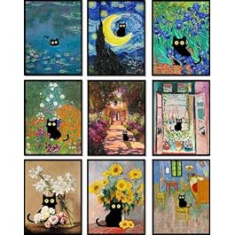 9Pcs Funny Black Cat...