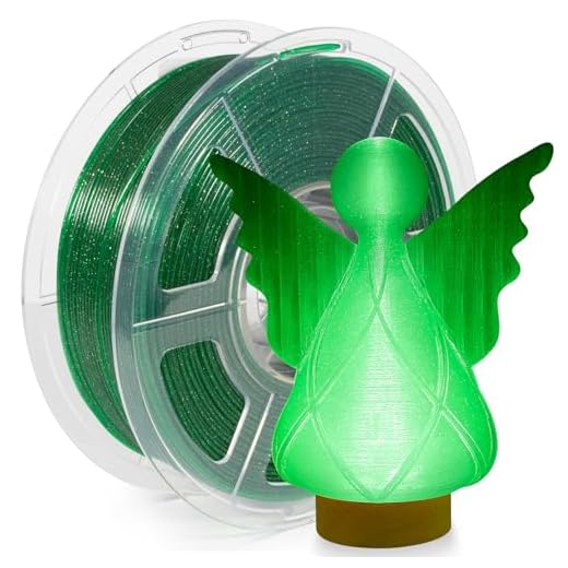 iSANMATE 3D Printer Filament, Transparent Glitter Green PLA Filament 1.75 mm, 3D Printing Filament 1KG/2.2lb