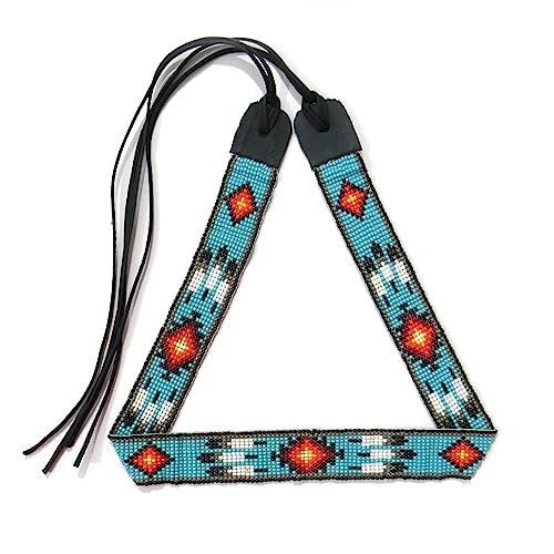 buybeaded Beaded Hat band Native American Style Southwestern Cowboy Rode Handmade Head/Hat Band Collection (Pattern 7)