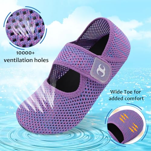 Image of Water Shoes for Women Men Barefoot Beach Swim Aqua Socks Summer Wide Slides Sandals Quick Dry Pool River Sea Sock Shoes