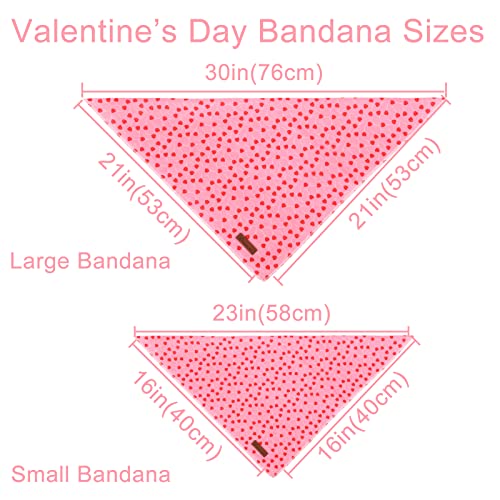 Image of Valentine's Dog Bandana, Valentine Triangle Bid Scarf for Girl Boy Small Medium Dogs or Cats, Adorable Puppy Wedding & Valentine's Bandana, Cute Soft Cotton Pet Kerchief