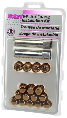 McGard 65457GDC Chrome/Gold SplineDrive Wheel Installation Kit (M12 x 1.5 Thread Size) - for 4 Lug Wheels