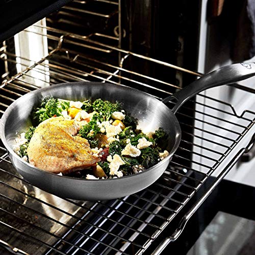 Foto von Springlane Edelstahl Bratpfanne Ø 24cm mit Glasdeckel – Induktion, Ofenfest bis 250°C, Unbeschichtet & Kratzfest für Perfektes Anbraten, Gleichmäßige Hitzeverteilung