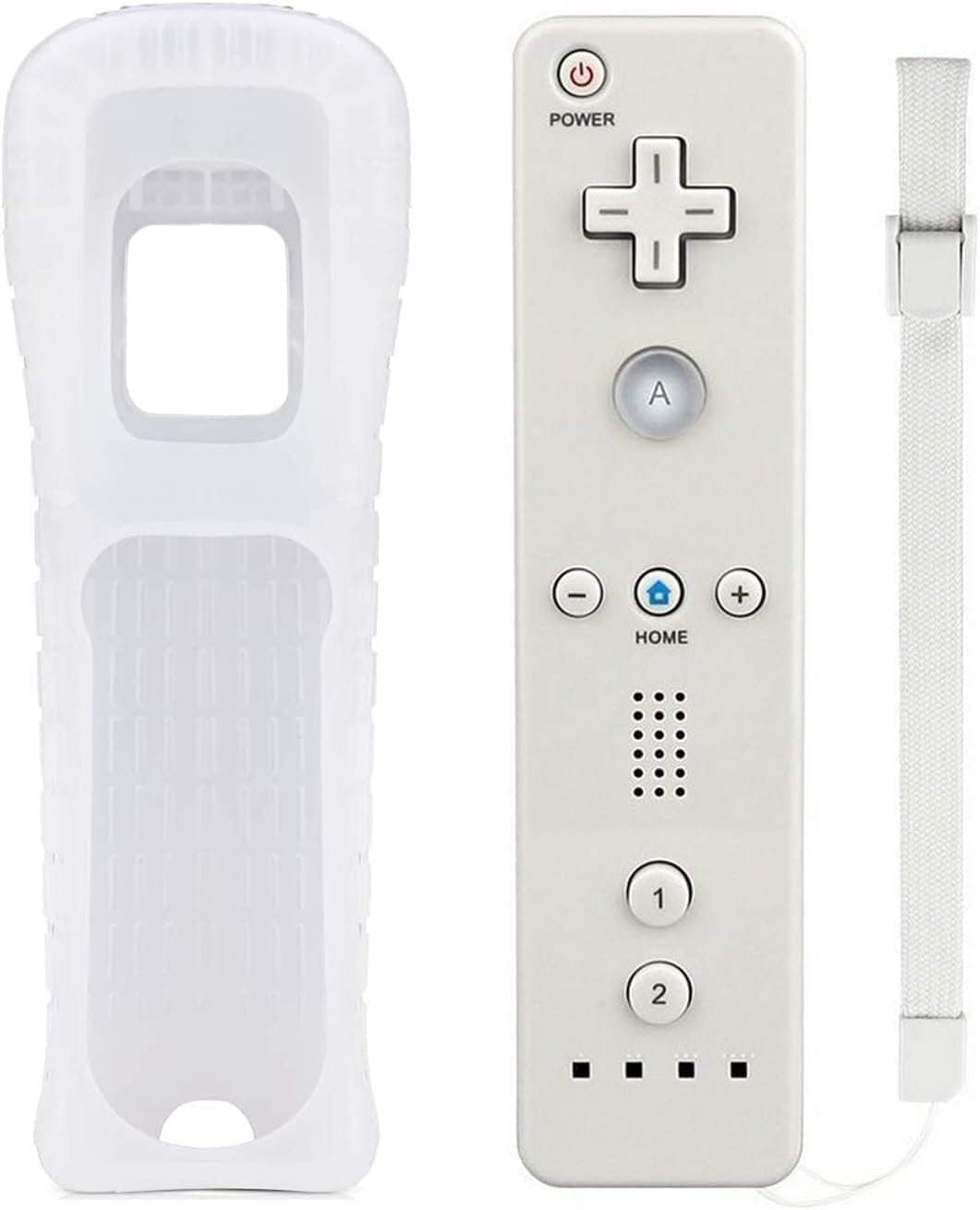 Kuyotine Wii Controllers,Wireless Controller for Nintendo Wii, Wii U Video Game Gamepads, Replaceable Remote Game Controller with Silicone Case and Wrist Strap (White)