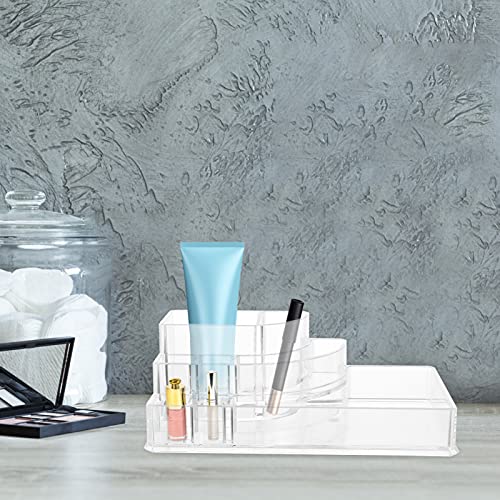 Lurrose Transparente Organizador de Maquiagem de Plástico Bandeja de Mostrar Caso Caixa De Armazenam