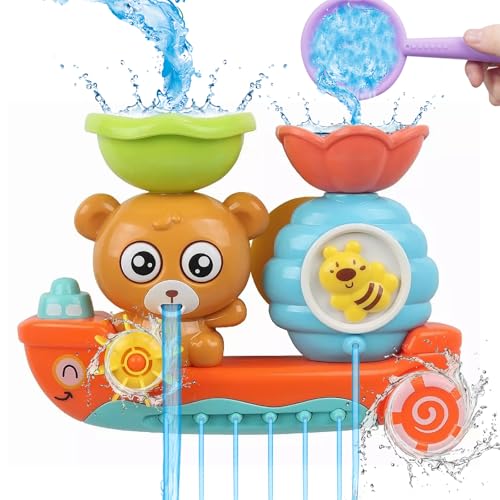 HAPEMEIN Juguetes de Baño para Niños, Juguetes De Baño para Niños con 2 Potentes Ventosas,Cangrejo Juguete de Regaderita...