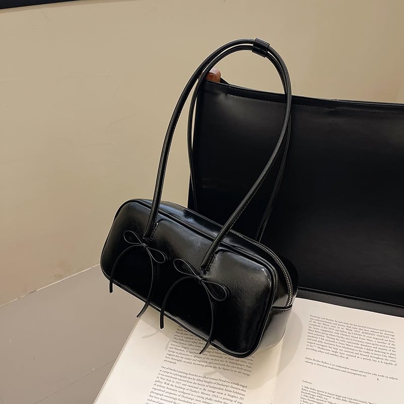 Leather Shoulder Bag for Women with Tie Shoulder Tote Handbag Satchel Handbag Trendy Underarm Bag for Work Travel2