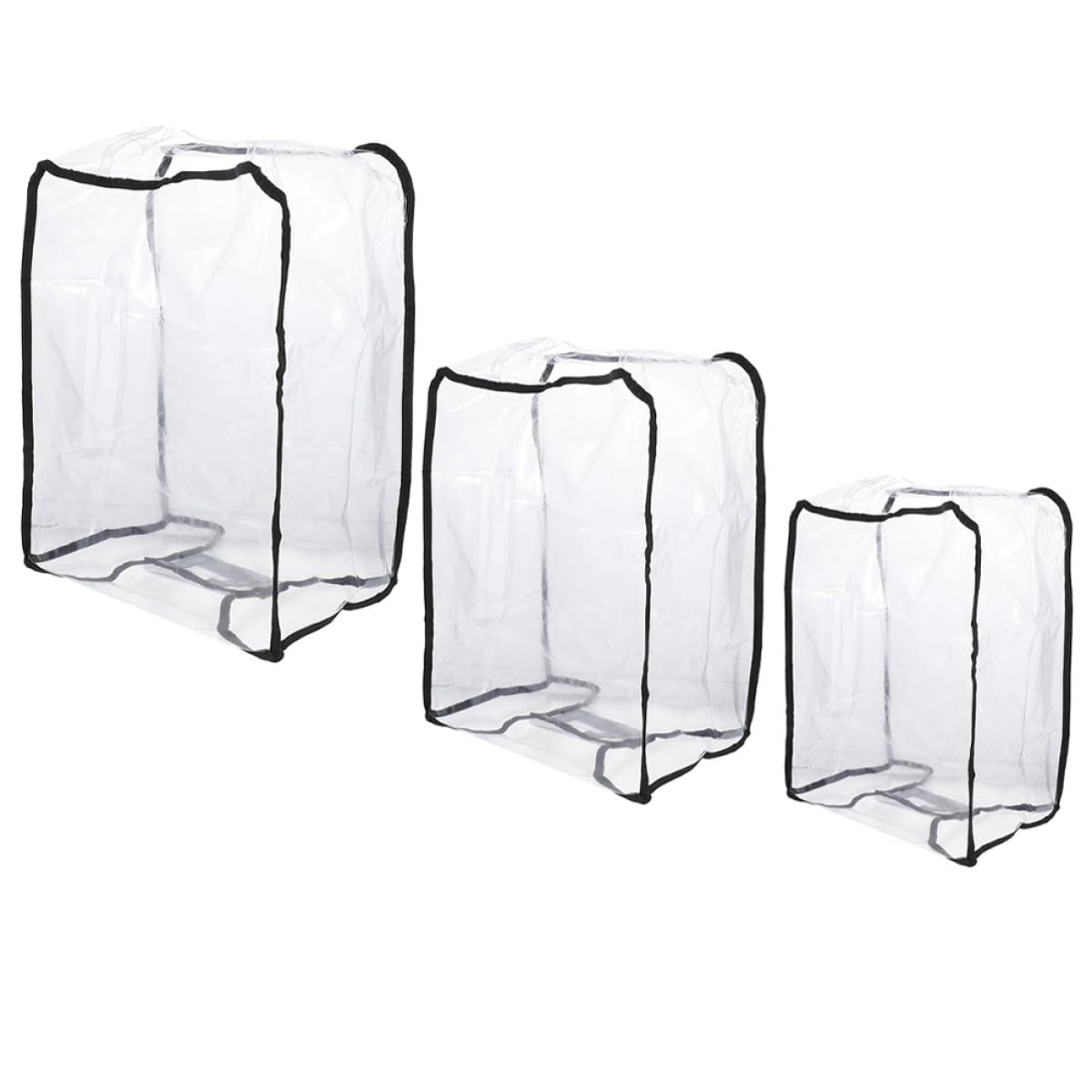Copertura per Valigia in Pvc 3 Pezzi Chiusura a Zip Design Unico Resistente All'acqua Facile da Installare per Protezione Viaggio Bagagli