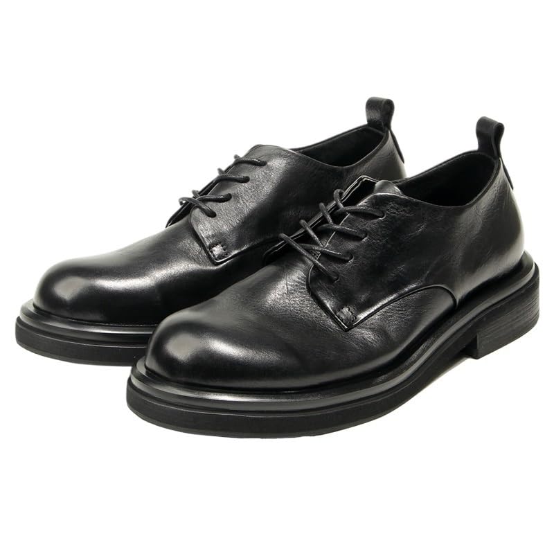 Men's Casual Leather Shoes Leather Upper Lace-ups Round Toe Fashion Dress Shoes Non-Slip Rubber Thick Sole Breathable Driving Walking Shoes for Men(D,10)